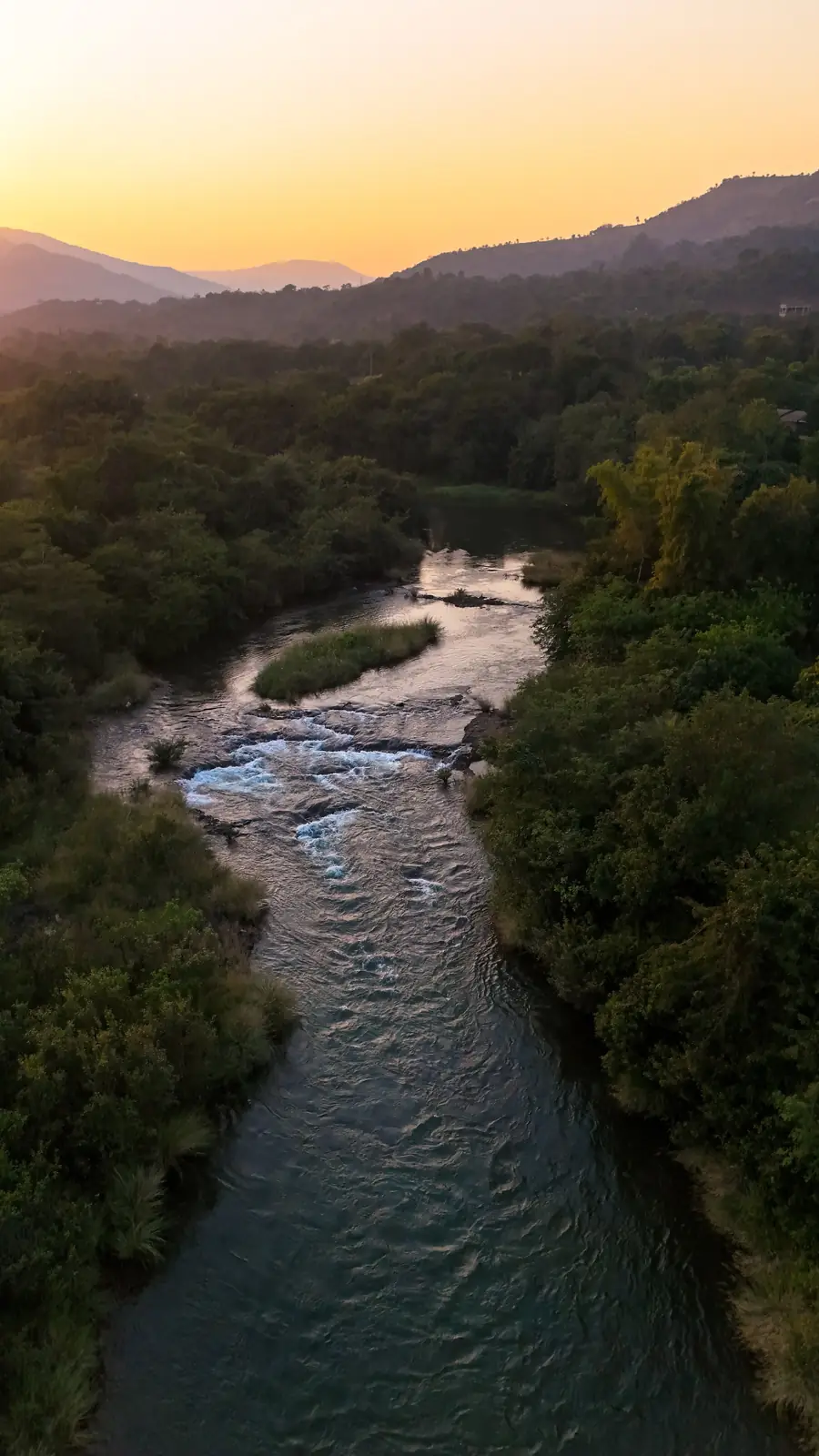 The river valley at sunset